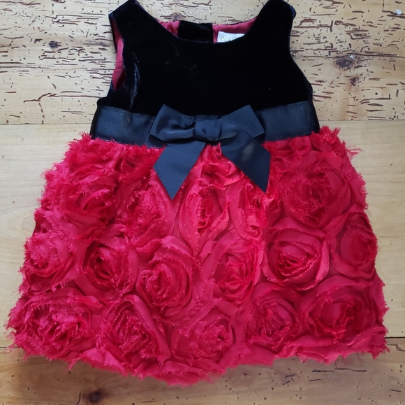 6-9mth Fancy Holiday Dress + Diaper Cover